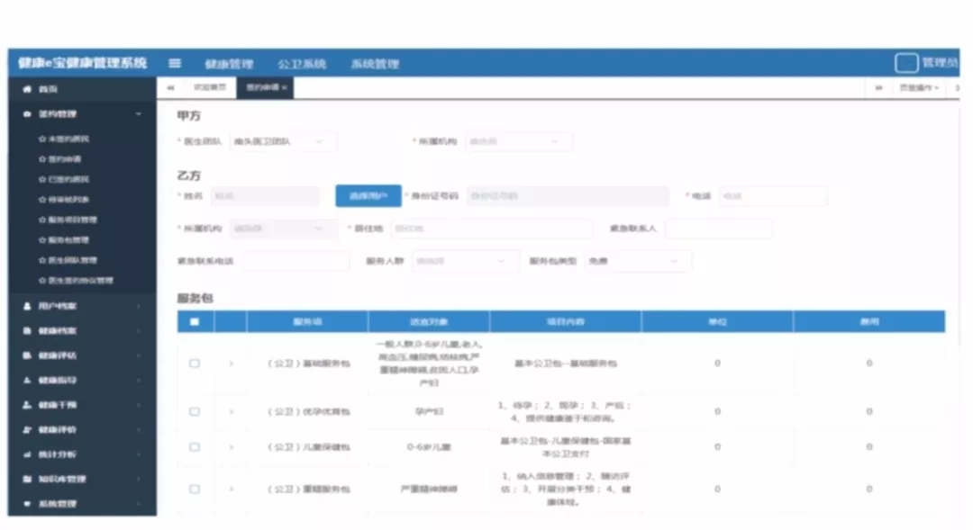 攜康，健康管理系統(tǒng)后臺圖
